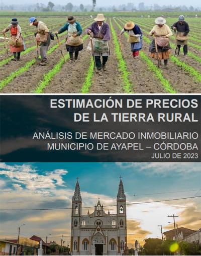 Portada del documento que muestra la iglesia de un pueblo y un grupo de campesinos cultivando